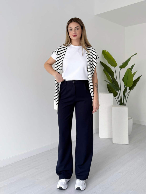 بنطلون قماش عريض اسود