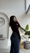 بلوزه ( Oysho ) بفتحه اصبع باللون البني