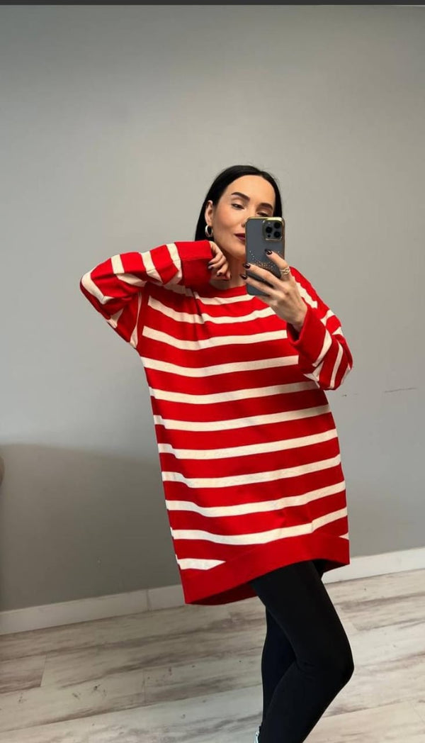 بلوز تريكو طويل مخططة