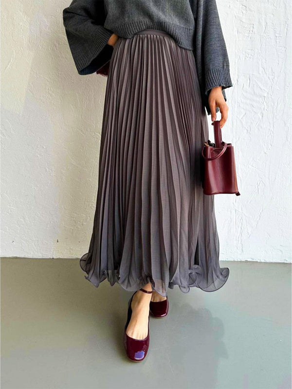 تنورة فيوليتا - شيفون ون سايز مبطنة رمادي - Sateen style