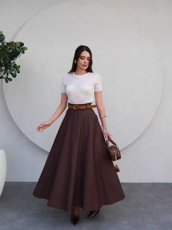 تنورة قماش غبردين GABARDİN - Sateen style