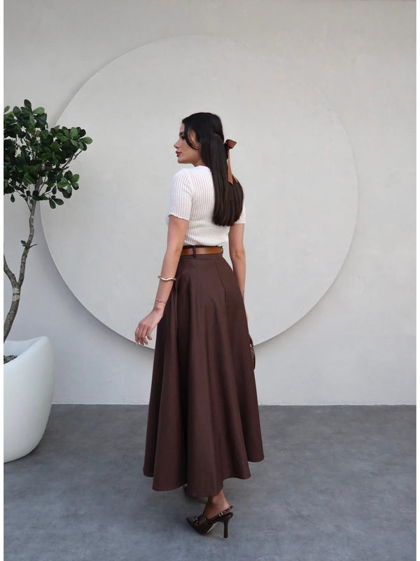 تنورة قماش غبردين GABARDİN - Sateen style