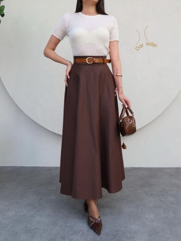 تنورة قماش غبردين GABARDİN - Sateen style