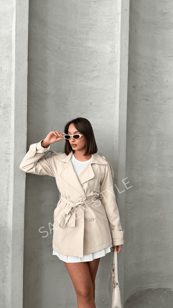 ترانشكوت كتان طول 78 سم - Sateen style