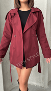 ترانشكوت كتان طول 85 سم - Sateen style