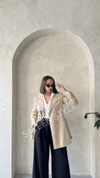 ترانشكوت كتان طول 85 سم طحيني - Sateen style